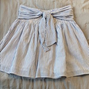 Loft blue and white striped skirt
